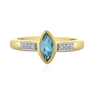 Bague en argent et Topaze bleu Suisse