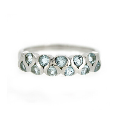 Bague en argent et Topaze bleu ciel
