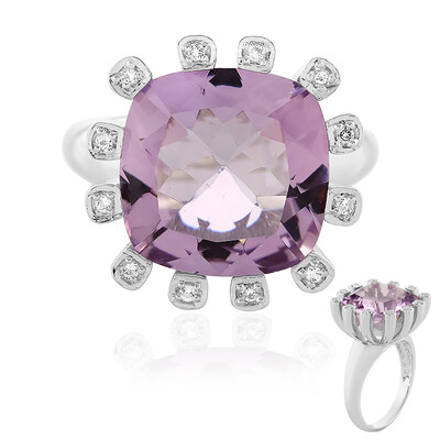 Bague en argent et Améthyste Rose de France