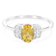 Bague en argent et Quartz champagne