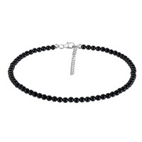 Collier en argent et Tourmaline noire