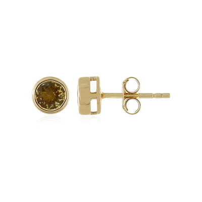 Boucles d'oreilles en or et Tanzanite jaune