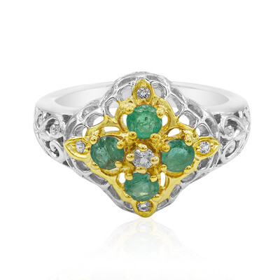 Bague en argent et Emeraude du Brésil