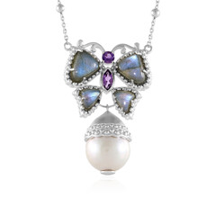 Collier en argent et Perle blanche de culture d'eau douce (Dallas Prince Designs)