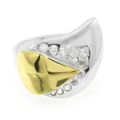 Bague en argent et Topaze blanche