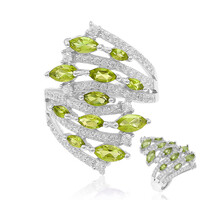 Bague en argent et Péridot de Birmanie