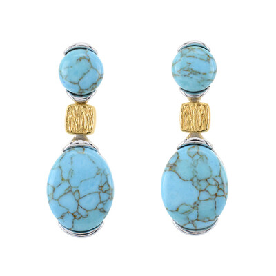 Boucles d'oreilles en argent et Turquoise (dagen)