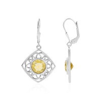 Boucles d'oreilles en argent et Fluorite jaune