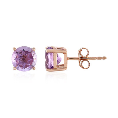 Boucles d'oreilles en argent et Améthyste Rose de France