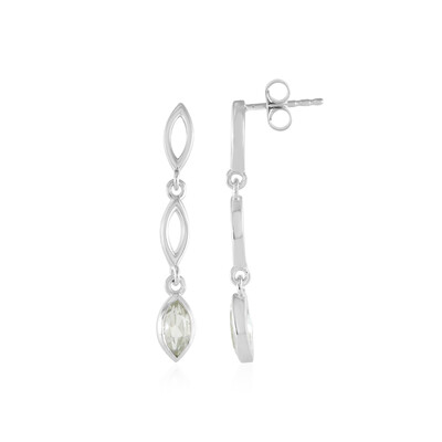 Boucles d'oreilles en argent et Améthyste verte