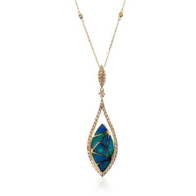Collier en or et Opale noire de Lightning Ridge (CIRARI)