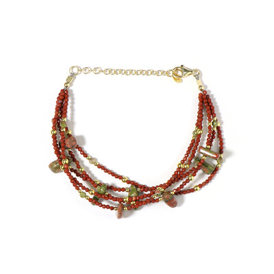 Bracelet en argent et Unakite (Riya)