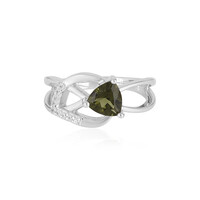 Bague en argent et Moldavite