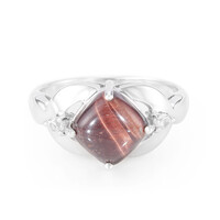 Bague en argent et Œil-de-tigre rouge