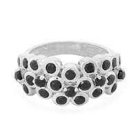 Bague en argent et Spinelle noir