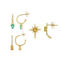 Boucles d'oreilles en argent et Citrine