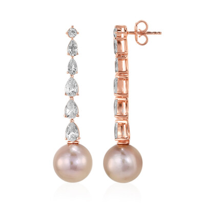 Boucles d'oreilles en argent et Perle Ming