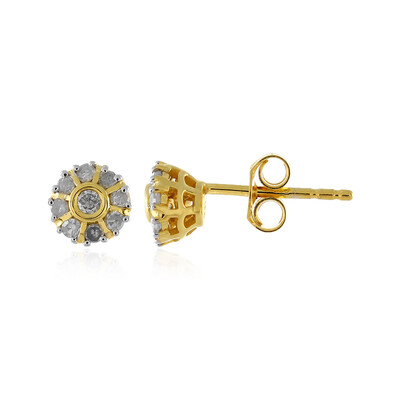 Boucles d'oreilles en argent et Diamant I4 (J)