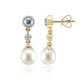 Boucles d'oreilles en or et Perle blanche des mers du sud (Michelle Albala)