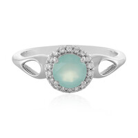 Bague en argent et Calcédoine d'eau