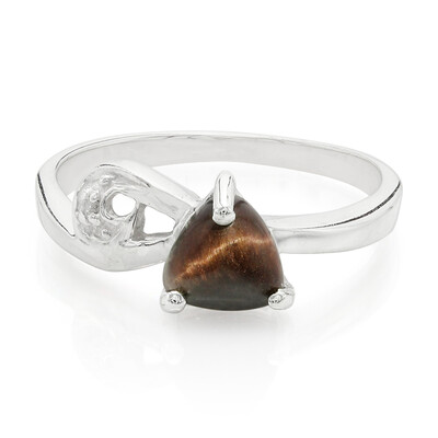 Bague en argent et Œil-de-tigre rouge