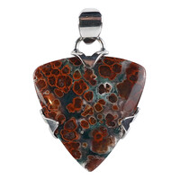 Pendentif en argent et Agate plume de Java