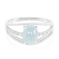 Bague en argent et Aragonite bleue