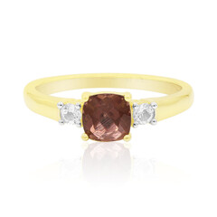 Bague en or et Apatite rouge
