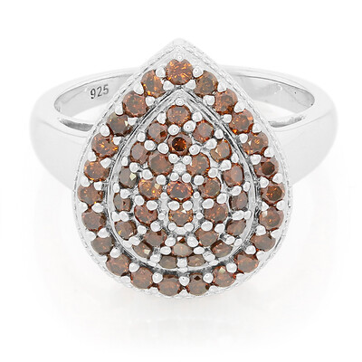 Bague en argent et Diamant rouge