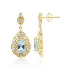 Boucles d'oreilles en argent et Topaze bleu ciel