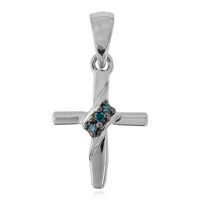 Pendentif en argent et Diamant SI1 bleu