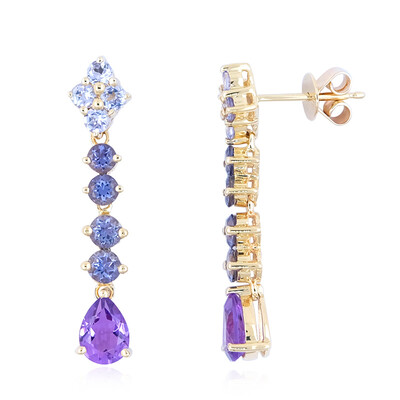 Boucles d'oreilles en or et Améthyste