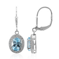 Boucles d'oreilles en argent et Topaze bleu ciel