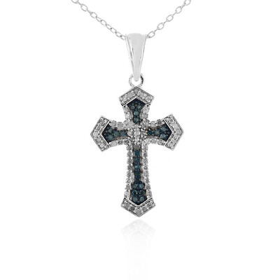 Collier en argent et Diamant bleu I3