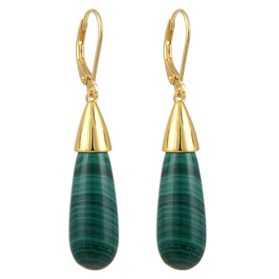 Boucles d'oreilles en argent et Malachite