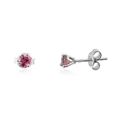 Boucles d'oreilles en argent et Tourmaline rose
