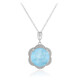 Collier en argent et Quartz bleu pastel