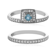 Bague en argent et Topaze bleu Suisse