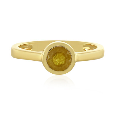 Bague en argent et Saphir jaune de Madagascar