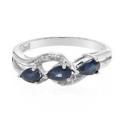Bague en argent et Saphir bleu de Birmanie