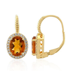 Boucles d'oreilles en argent et Citrine Madère