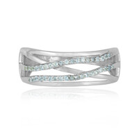 Bague en argent et Topaze bleu Suisse
