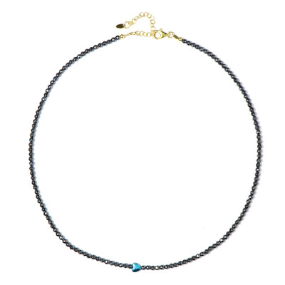 Collier en argent et Hématite bleu royal