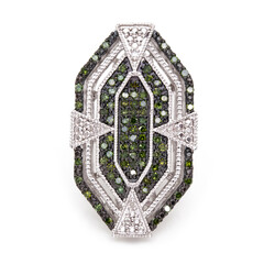 Bague en argent et Diamant vert
