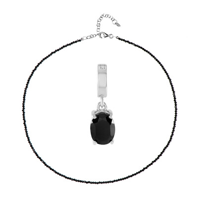 Parure en argent et Spinelle noir