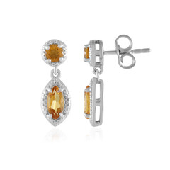 Boucles d'oreilles en argent et Citrine