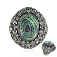 Bague en argent et Coquillage d'Abalone (Annette classic)