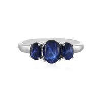 Bague en argent et Saphir étoilé bleu
