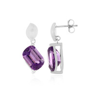 Boucles d'oreilles en argent et Améthyste Rose de France