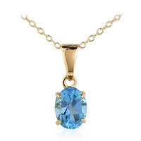 Collier en argent et Topaze bleu Suisse